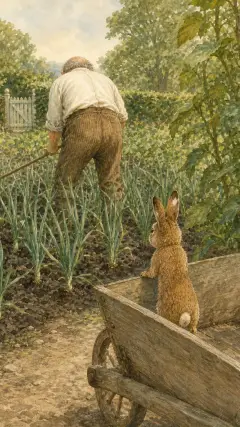 Er hatte Peter den Rücken zugewandt,