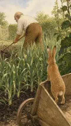 and climbed upon a wheelbarrow