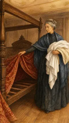 وأزالت جميع الأغطية عن السرير،