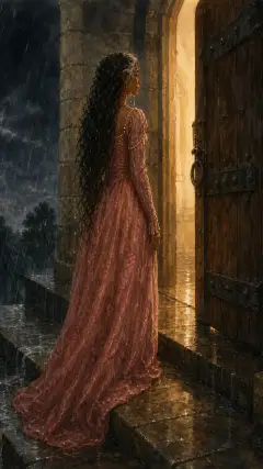 who was standing outside the door.