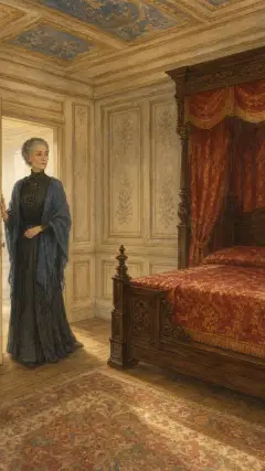 however, she said not a word of what she was going to do, but went quietly into the bedroom,