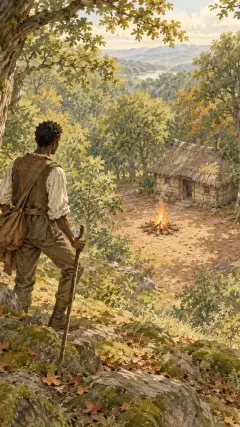 und vor der Hütte brannte ein Feuer;