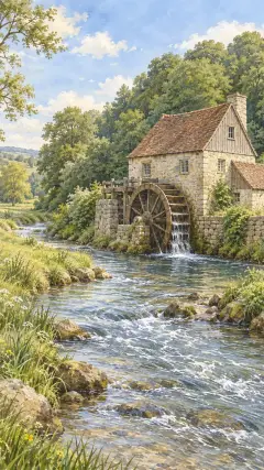 and upon the stream there stood a mill.