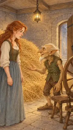 ‘Then say you will give me,’ said the little man, ‘the first little child that you may have when you are queen.’