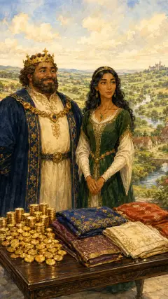 Dieses Königspaar hatte nun viel Geld und viele schöne Kleider zum Anziehen,