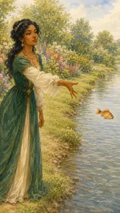 und warf ihn wieder in den Fluss zurück;