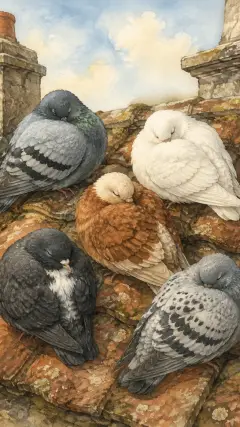 die Tauben auf dem Dach,
