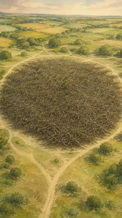 bis das alte Schloss schließlich ganz von der Hecke umgeben und verborgen war,