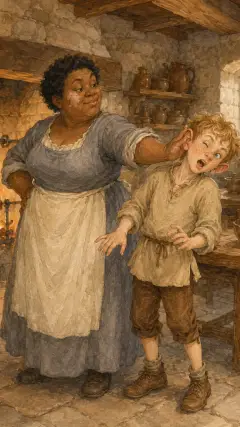 und die Köchin gab dem Jungen die Ohrfeige.