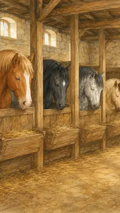 and the horses slept in the stables,