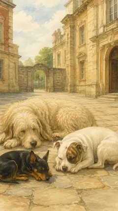 and the dogs in the court,