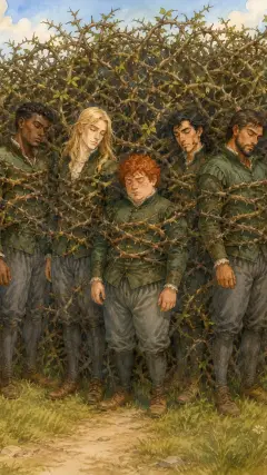 for the thorns and bushes laid hold of them, as it were with hands;