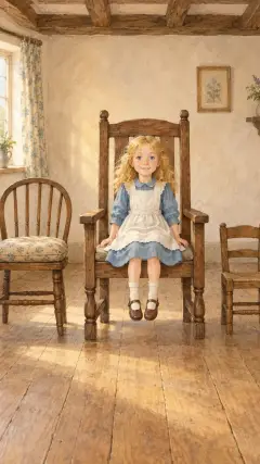 Then Goldenlocks sat down in the chair of the Great, Huge Bear,
