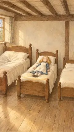 And next she lay down upon the bed of the Middle Bear,