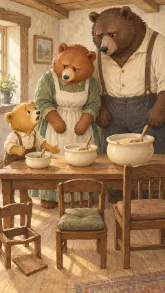"SOMEBODY HAS BEEN AT MY PORRIDGE, AND HAS EATEN IT ALL UP!" said the Little, Small, Wee Bear, in his little, small, wee voice.