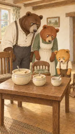 and eaten up the Little, Small, Wee Bear's breakfast,