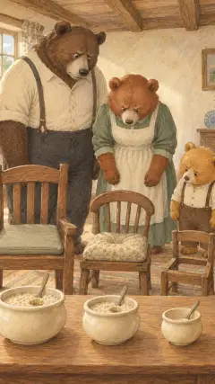 And Goldenlocks had squatted down the soft cushion of the Middle Bear.