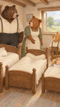 "SOMEBODY HAS BEEN LYING IN MY BED!" said the Middle Bear, in her middle voice.