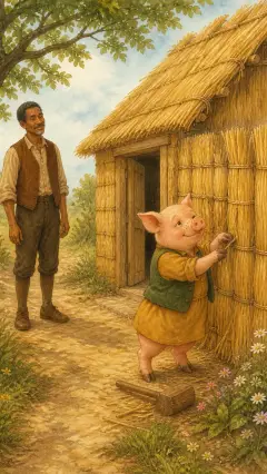 and the little Pig built a house with it.