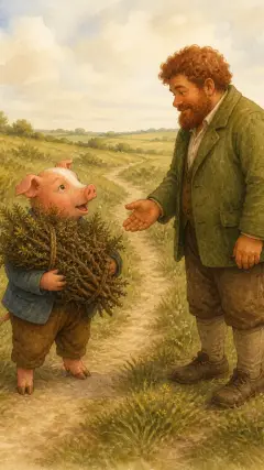 "Please, Man, give me that furze to build a house"; which the Man did,