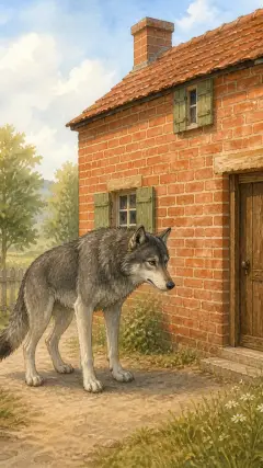 When he found that he could not, with all his huffing and puffing, blow the house down,