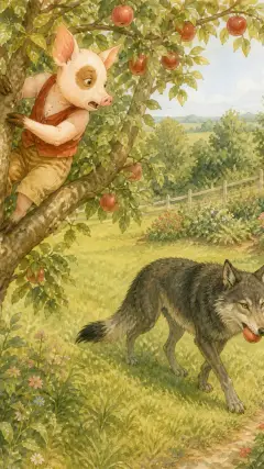 while the Wolf was gone to pick it up,