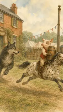and was on his way home with it when he saw the Wolf coming.
