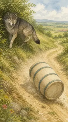 and rolled down the hill with the Pig inside it,