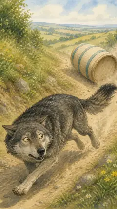 which frightened the Wolf so much that he ran home without going to the Fair.