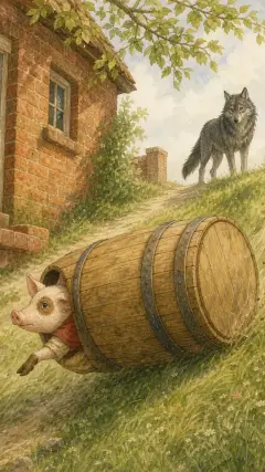 and rolled down the hill."