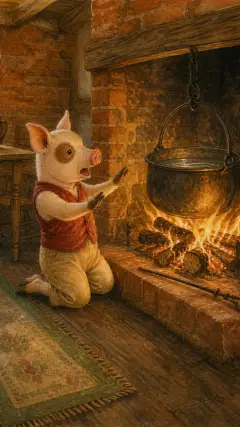 and made up a blazing fire,