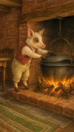 And the little Pig put on the cover again in an instant,