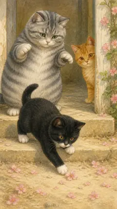 Once upon a time there were three little kittens,