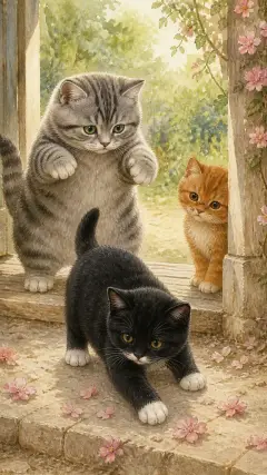 and their names were Mittens, Tom Kitten, and Moppet.