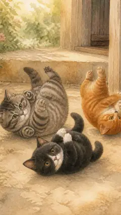 and they tumbled about the doorstep