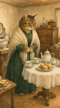But one day their mother Mrs. Tabitha Twitchit expected friends to tea;
