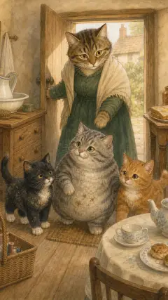 so she fetched the kittens indoors,