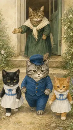 Mrs. Tabitha unwisely turned them out into the garden,