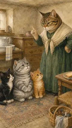 "My friends will arrive in a minute, and you are not fit to be seen;