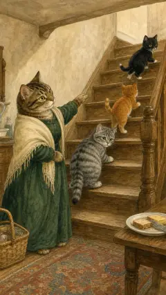 She sent them upstairs;