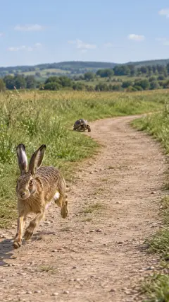 doch der Hase war bald so weit voraus,