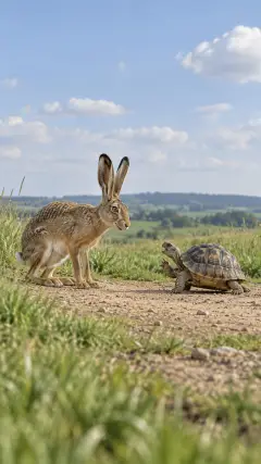 "Wait a bit," said the Tortoise;