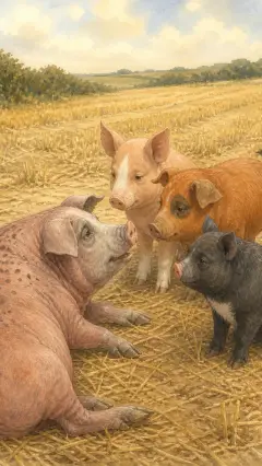 “My children, I am going to die soon and leave you. You must each of you build a house so strong that the old wolf cannot tear it down and eat you.” Each of the little pigs promised to do as his mother said,
