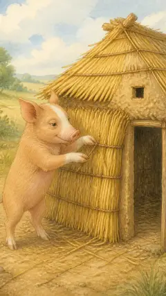 and built him a straw house,