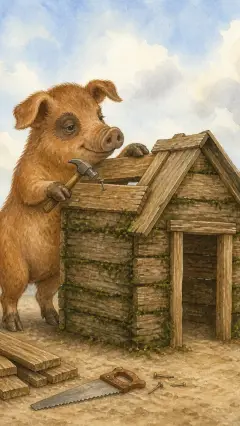 and built him a wood house
