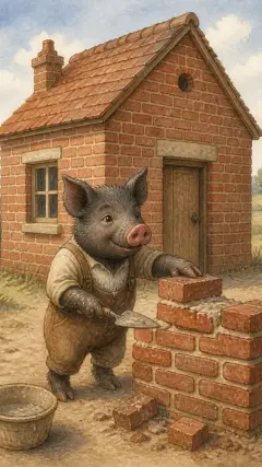 and built him a brick house,