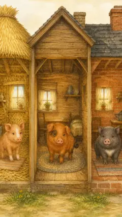 Then all three little pigs went to housekeeping.