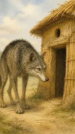 He came to the straw house of the first little pig