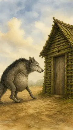 Then the old wolf went to the house of the second little pig