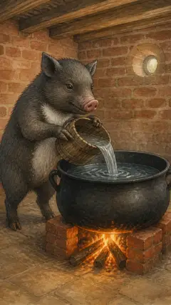 and filled it with water.
